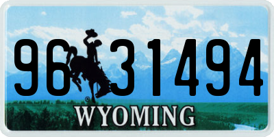 WY license plate 9631494