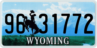 WY license plate 9631772