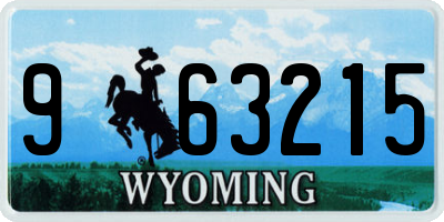 WY license plate 963215
