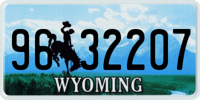 WY license plate 9632207