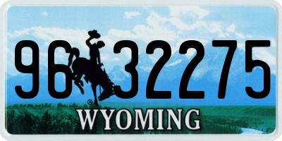 WY license plate 9632275