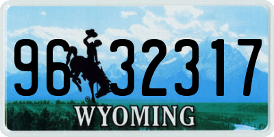 WY license plate 9632317