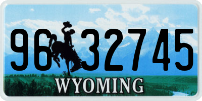 WY license plate 9632745