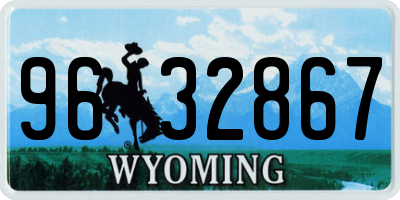 WY license plate 9632867