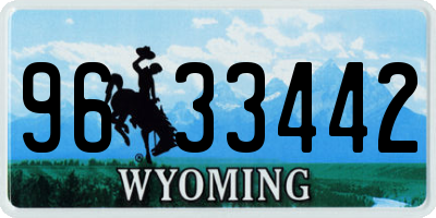 WY license plate 9633442