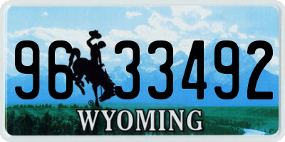 WY license plate 9633492