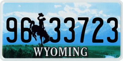 WY license plate 9633723