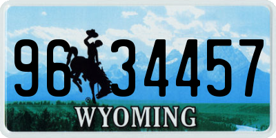 WY license plate 9634457