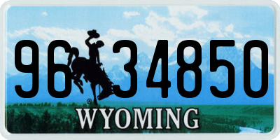 WY license plate 9634850
