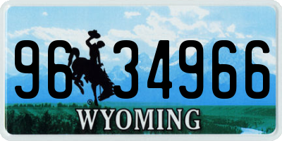 WY license plate 9634966