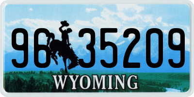 WY license plate 9635209