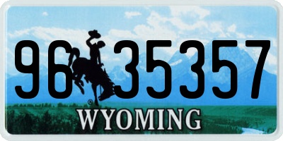 WY license plate 9635357