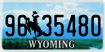 WY license plate 9635480