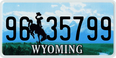 WY license plate 9635799