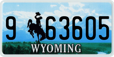 WY license plate 963605