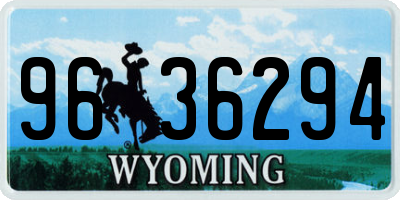 WY license plate 9636294
