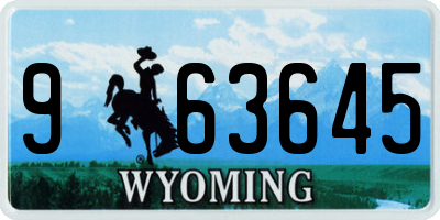 WY license plate 963645