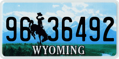 WY license plate 9636492