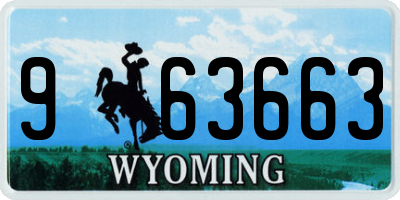 WY license plate 963663