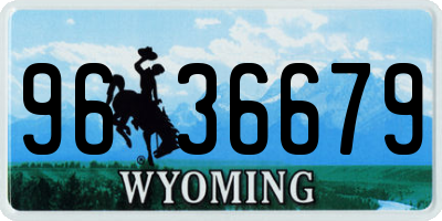 WY license plate 9636679