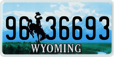 WY license plate 9636693