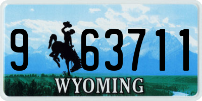 WY license plate 963711