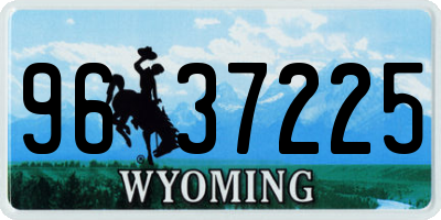 WY license plate 9637225