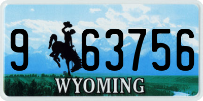 WY license plate 963756