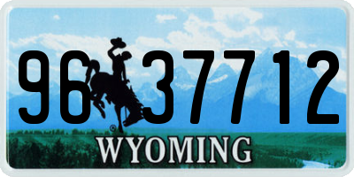 WY license plate 9637712
