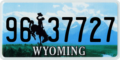 WY license plate 9637727