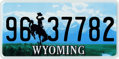 WY license plate 9637782