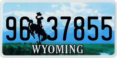 WY license plate 9637855