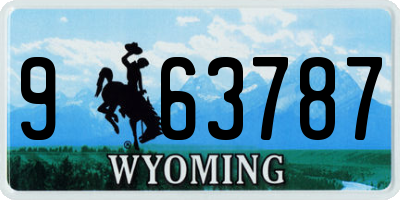 WY license plate 963787