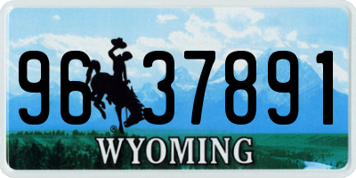 WY license plate 9637891