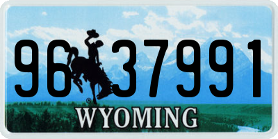 WY license plate 9637991