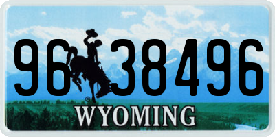 WY license plate 9638496
