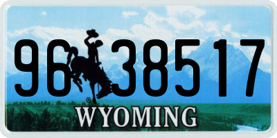 WY license plate 9638517