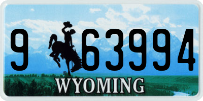 WY license plate 963994