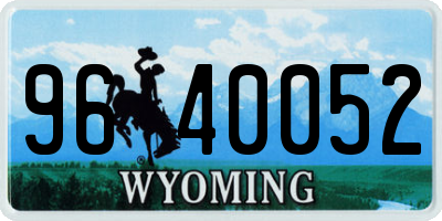 WY license plate 9640052