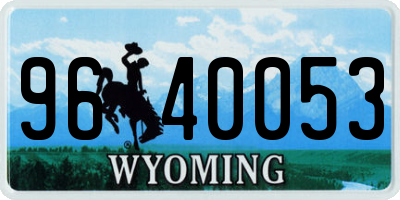 WY license plate 9640053