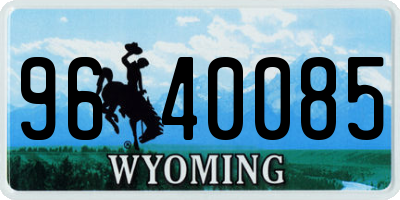 WY license plate 9640085