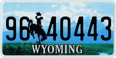 WY license plate 9640443