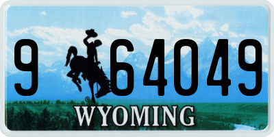 WY license plate 964049