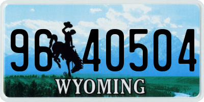 WY license plate 9640504