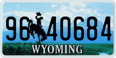 WY license plate 9640684