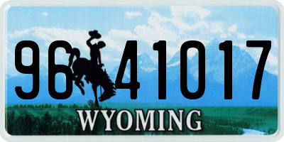 WY license plate 9641017