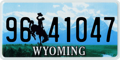 WY license plate 9641047