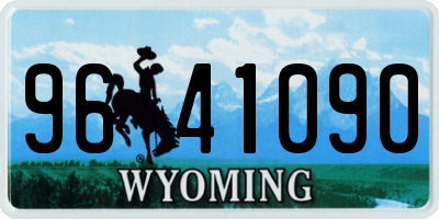 WY license plate 9641090