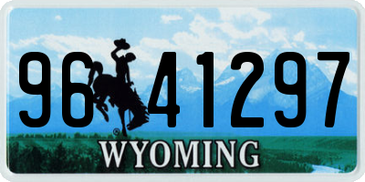 WY license plate 9641297
