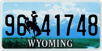 WY license plate 9641748